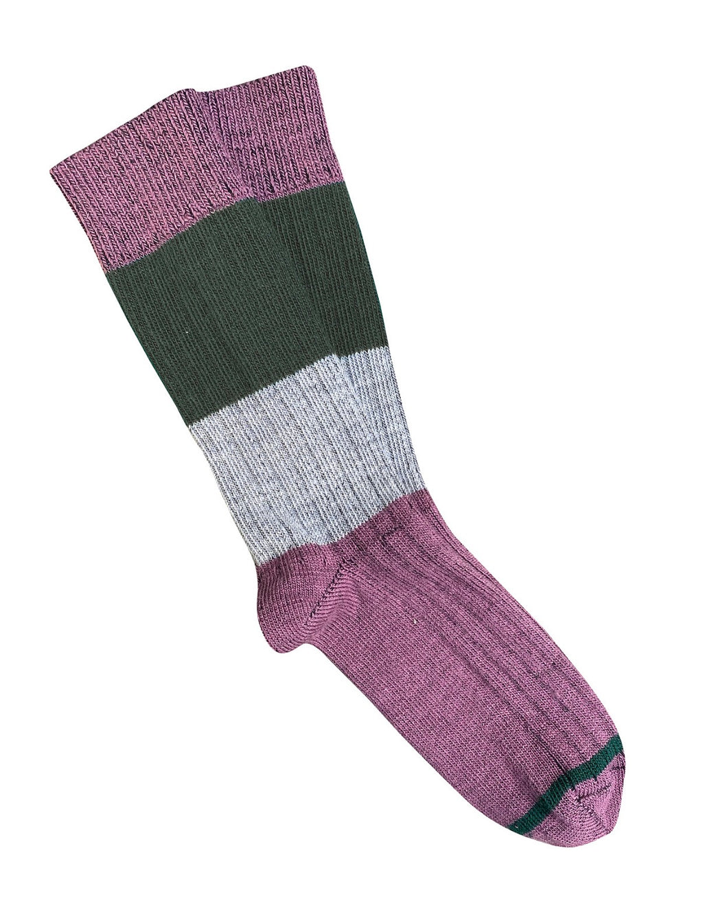 Socks  Tightology T16 ‘Chunky Rib’ Mauve Stripe Merino Wool Socks - Stay Wild Collective
