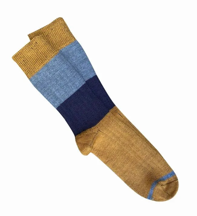Tightology T16 ‘Chunky Rib’ Mustard Stripe Merino Wool Socks - Stay Wild Collective  Socks