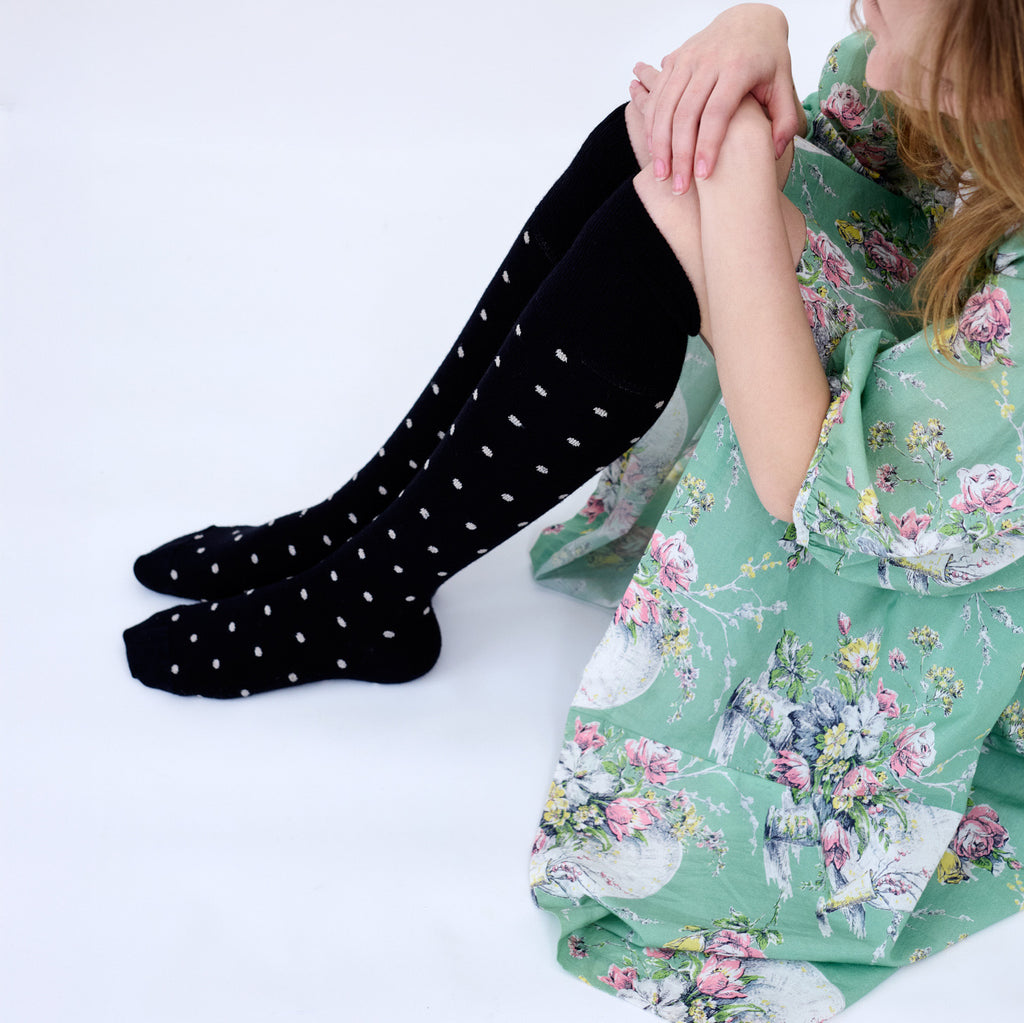 Socks  Tightology T16 ‘Dotty Merino black Wool Socks - Stay Wild Collective