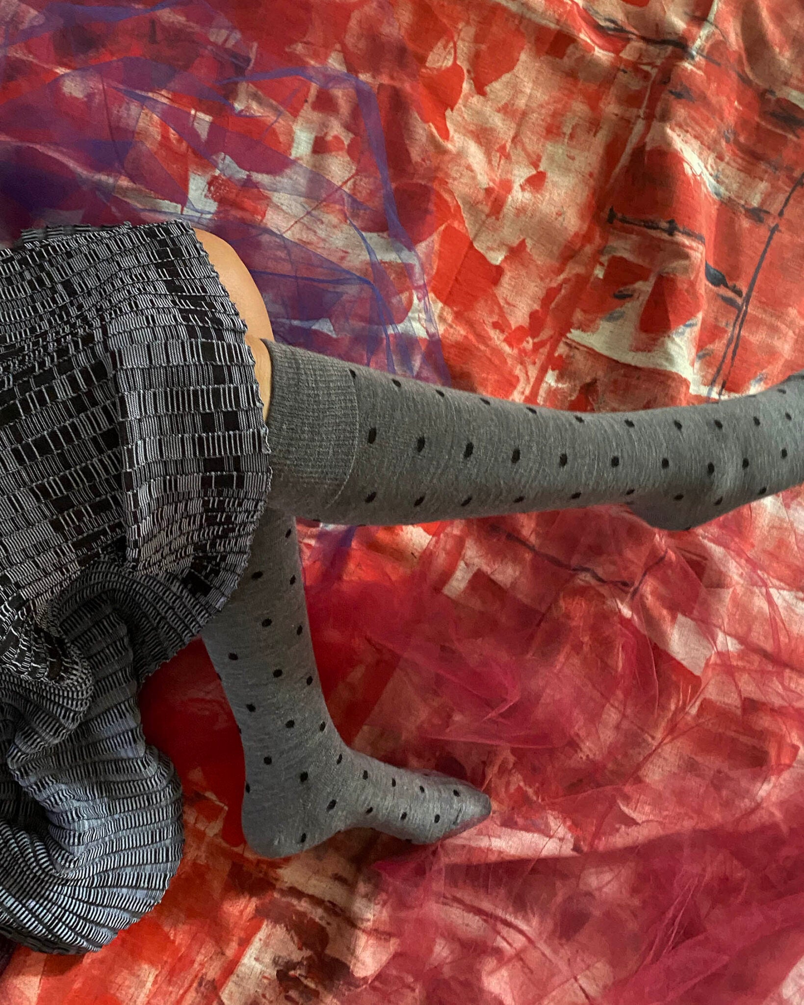 Socks  Tightology T16 ‘Dotty grey Merino Wool Socks - Stay Wild Collective