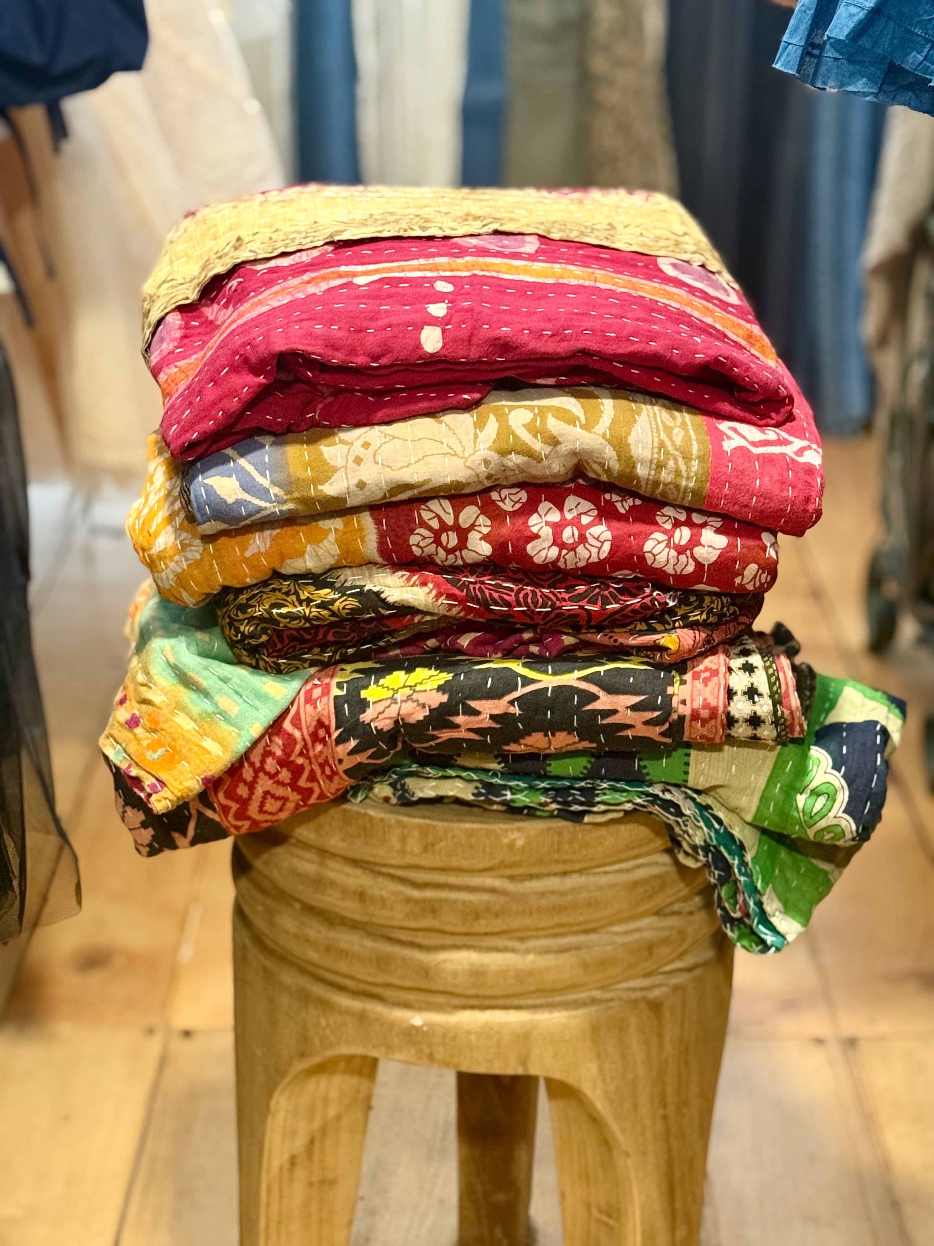  Vintage Kantha Quilts 150cm x 240cm - Stay Wild Collective  Decor