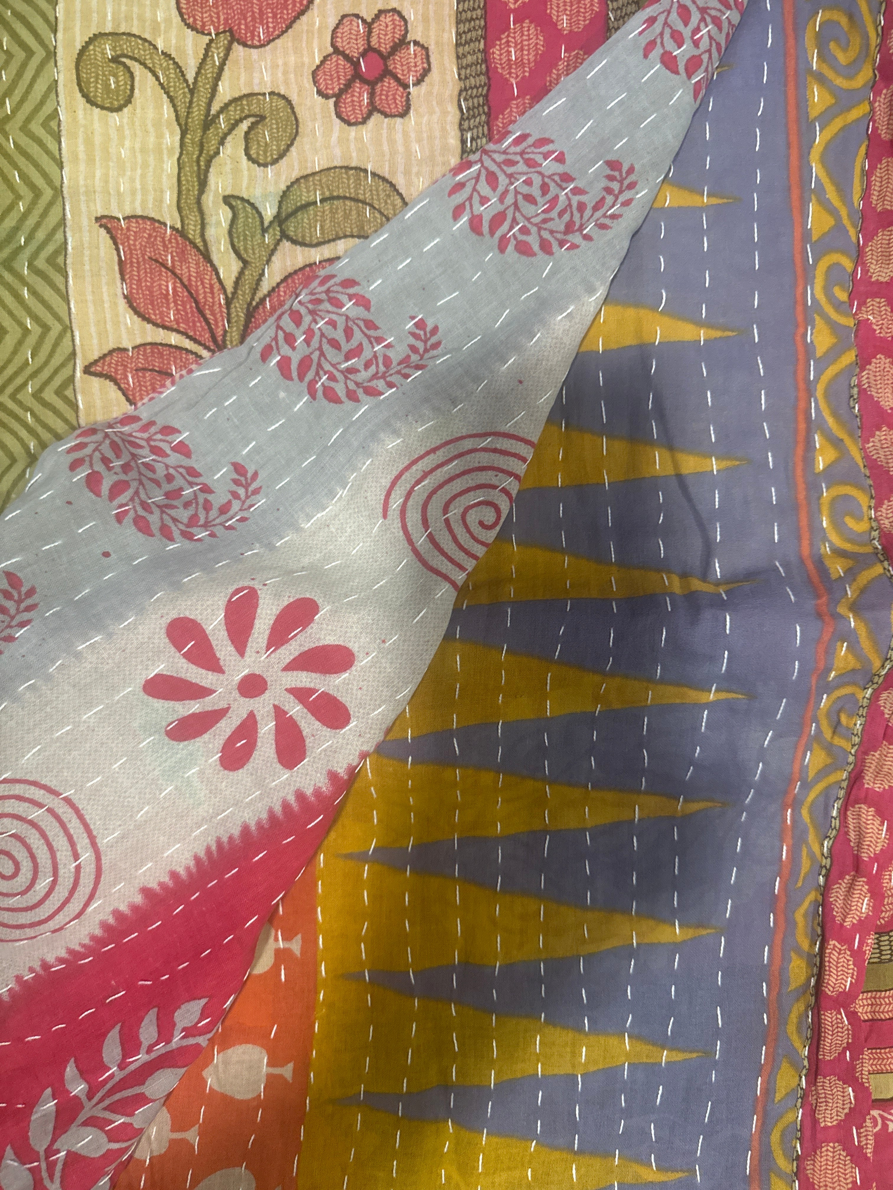  Vintage Kantha Quilts 150cm x 240cm - Stay Wild Collective  Decor