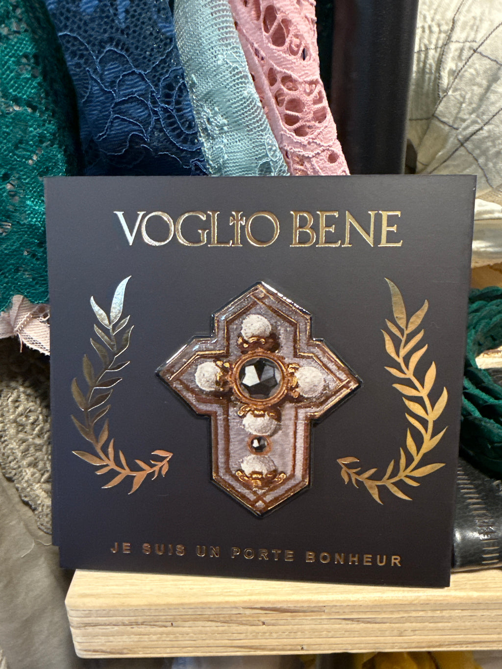  Voglio Bene Golden gem cross pin - Stay Wild Collective  