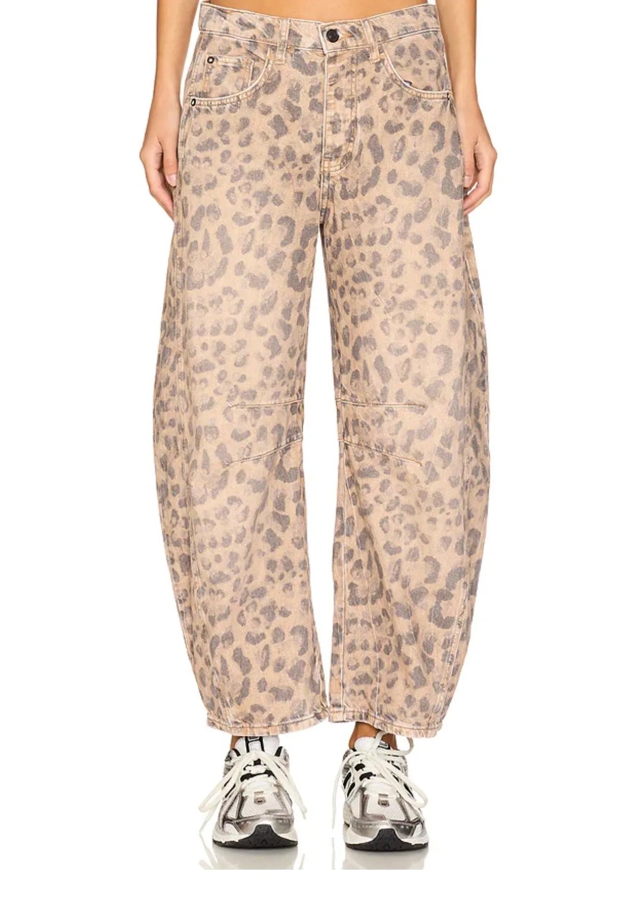  We The Free Good Luck Printed Mid Rise Barrel In Brown sugar 
Free People - Stay Wild Collective  