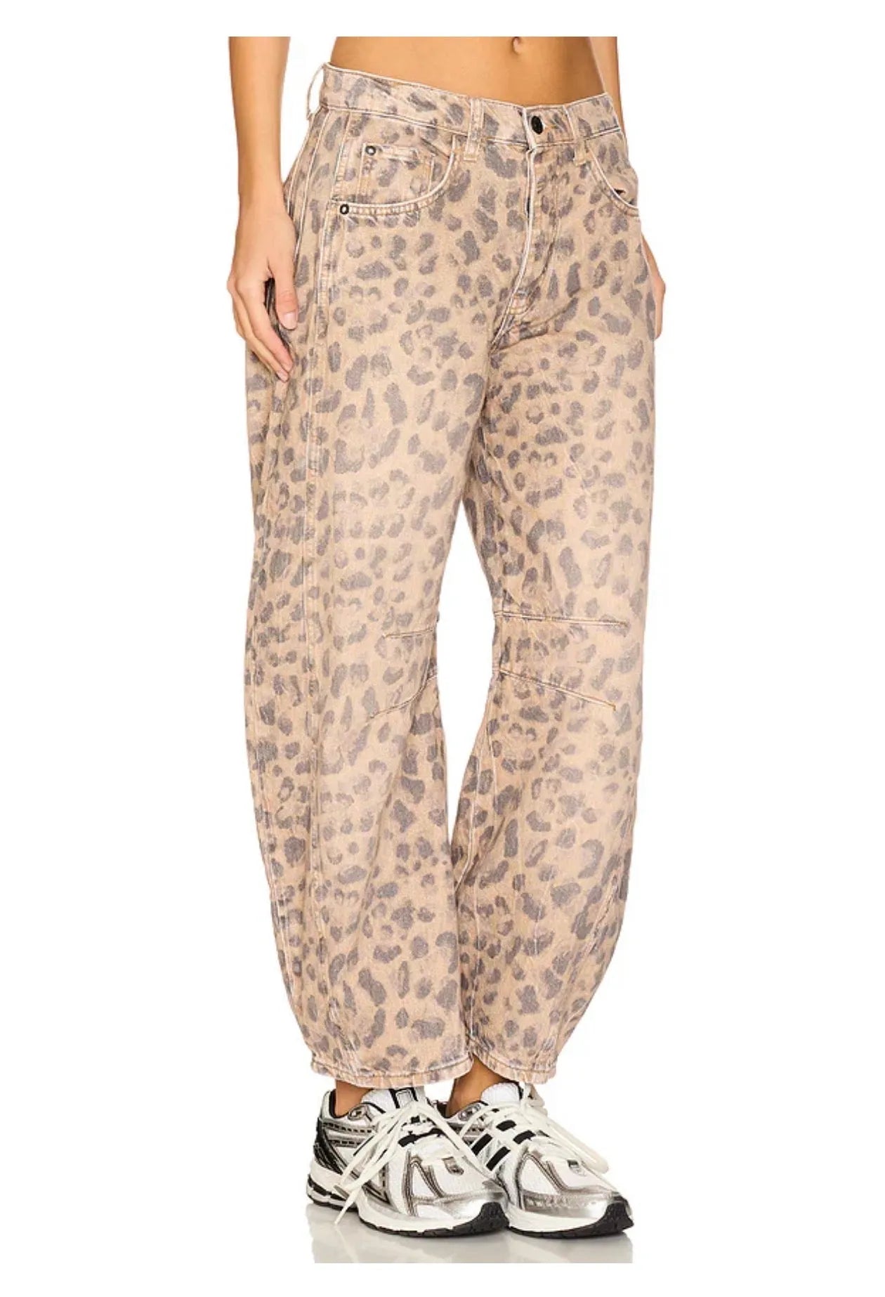  We The Free Good Luck Printed Mid Rise Barrel In Brown sugar 
Free People - Stay Wild Collective  
