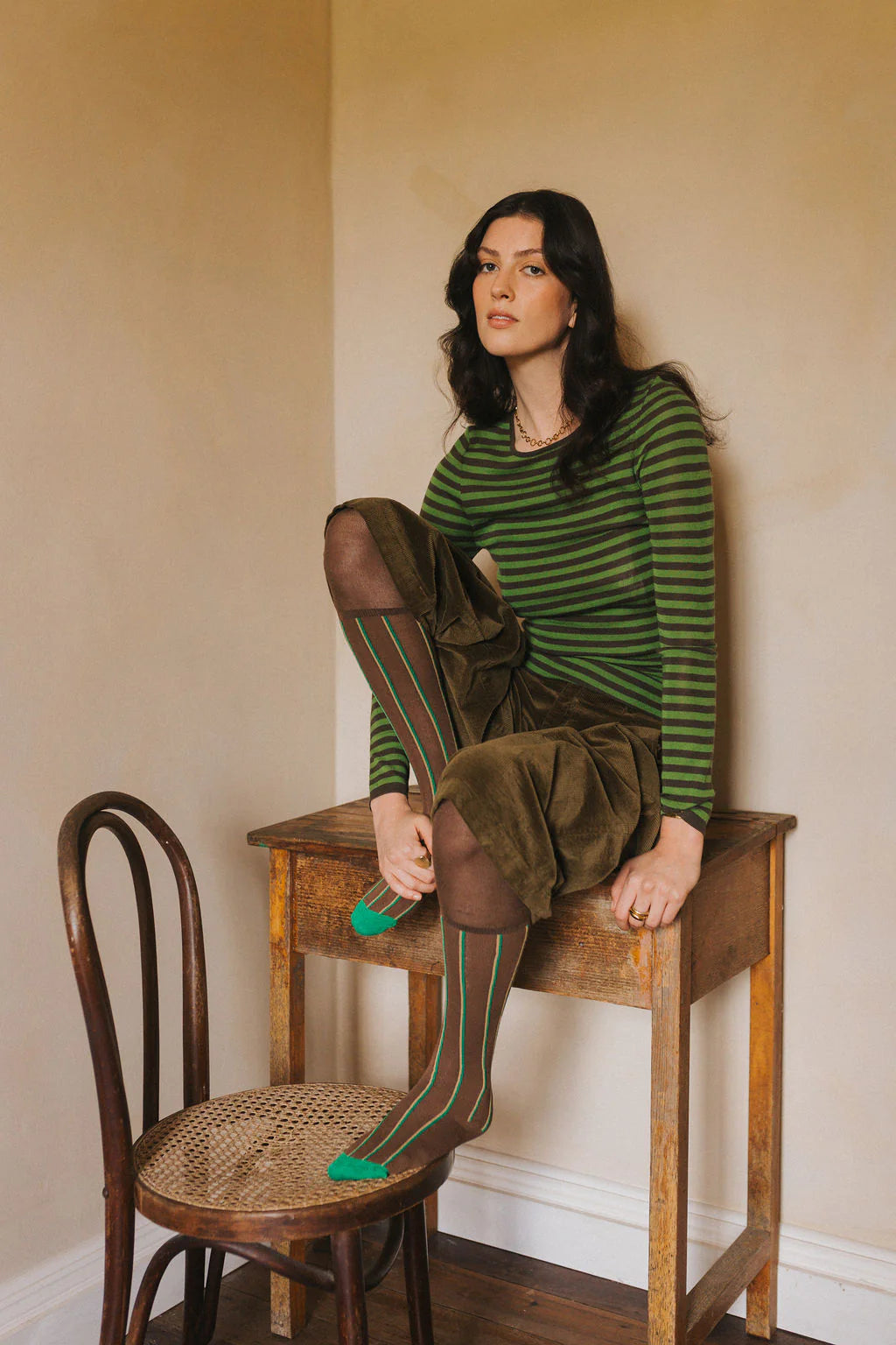   Women’s 100% Australian Merino Wool Knit Spencer – Lightweight Layering Essential Montaigne stripe - Stay Wild Collective  