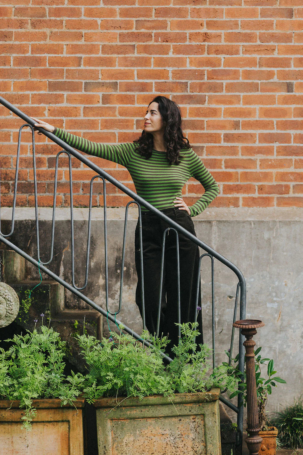   Women’s 100% Australian Merino Wool Knit Spencer – Lightweight Layering Essential Montaigne stripe - Stay Wild Collective  