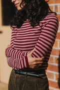   Women’s 100% Australian Merino Wool Knit Spencer – Lightweight Layering Essential Montaigne stripe - Stay Wild Collective  