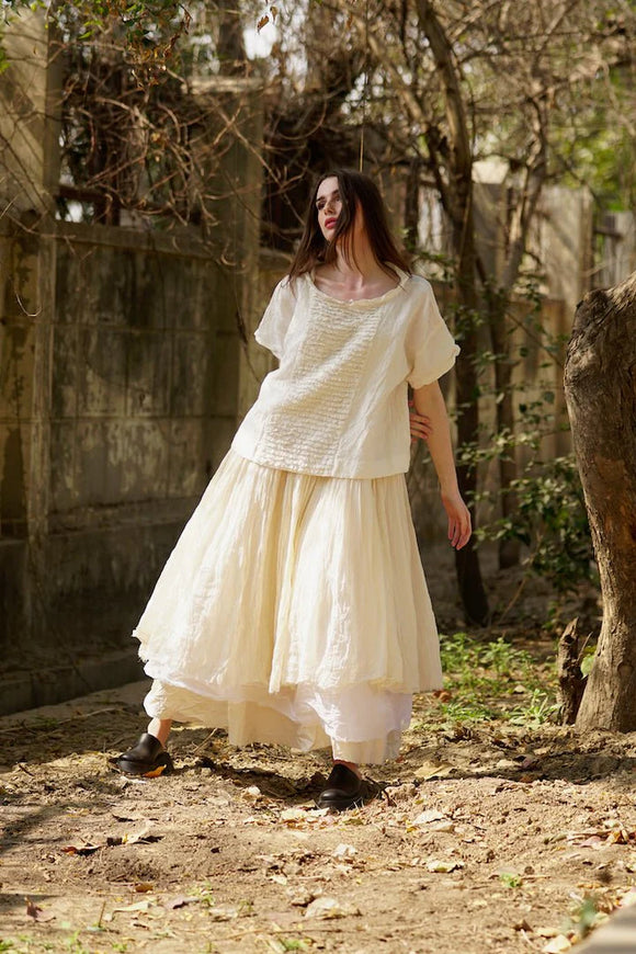 Meg by design AMÉLIE TUTU SLIP DRESS - LONG Warm White