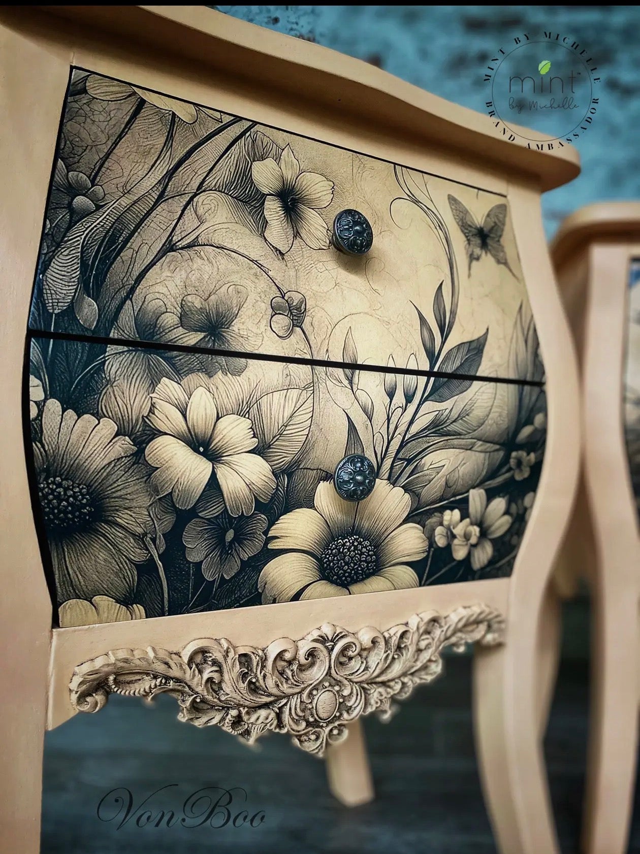  botanical in black and white decopage paper A3 - Stay Wild Collective  Decor