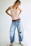 Free People Good Luck Mid-Rise Barrel Jeans