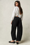 Free People Good Luck Mid-Rise Barrel Jeans - Soundwave