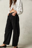 Free People Good Luck Mid-Rise Barrel Jeans - Soundwave