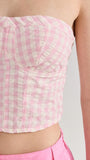 Free People Leilani Gingham Tube Top | Pink Gingham