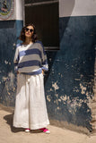 Meg by Design Harriet Trouser - Linen Blue Stripe