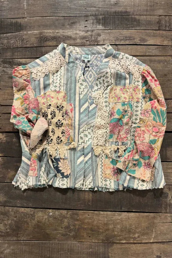 person wearing jaded gypsy botanical paths jacket - Stay Wild Collective  