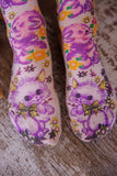 Magnolia Pearl Floral Teddy OTK Socks 142-SNWBL-OS - Stay Wild Collective  Socks