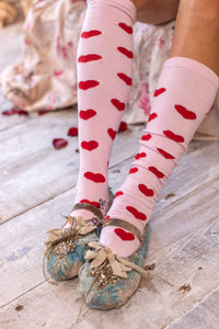 Magnolia Pearl Candy Heart OTK Socks 062-Babylove - Stay Wild Collective  Socks