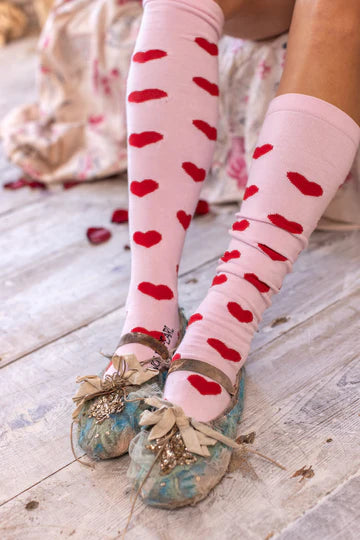 Magnolia Pearl Candy Heart OTK Socks 062-Babylove - Stay Wild Collective  Socks