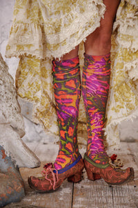 Magnolia Pearl Neon Leopard OTK Socks 183-HRBND-OS - Stay Wild Collective  Socks