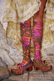 Magnolia Pearl Neon Leopard OTK Socks 183-HRBND-OS - Stay Wild Collective  Socks