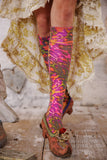 Magnolia Pearl Neon Leopard OTK Socks 183-HRBND-OS - Stay Wild Collective  Socks
