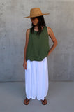 Montaigne Eadie Linen Pant with Gathering Detail