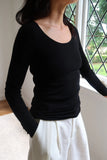 Montaigne Essential Merino Wool Scoop Neck Long Sleeve