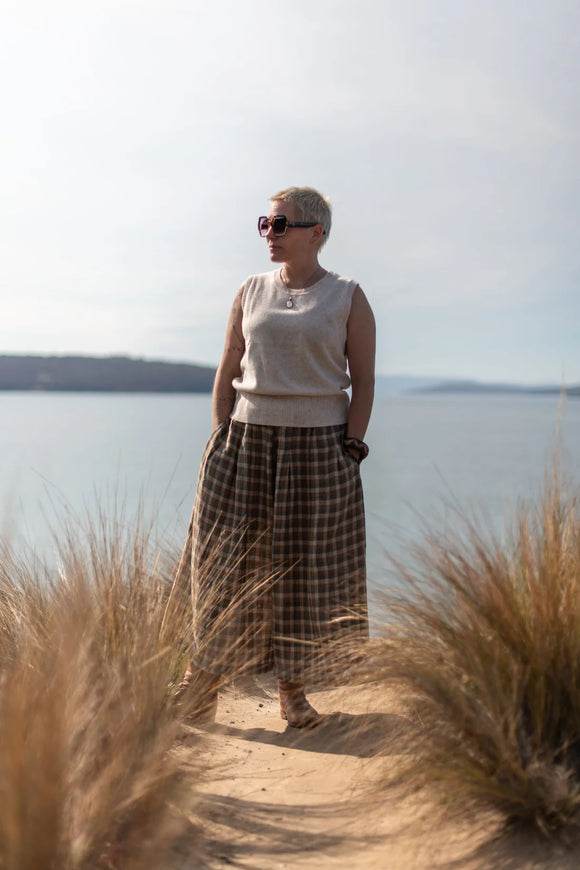 Montaigne Ingride French Linen Check Culottes