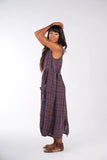 Montaigne Sartene French Linen Dress in Plaid