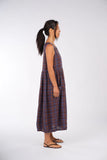 Montaigne Sartene French Linen Dress in Plaid