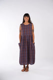 Montaigne Sartene French Linen Dress in Plaid