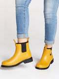 Discontinued Merry People Bobbi Gumboot | Mustard & Black (Enhanced Traction)