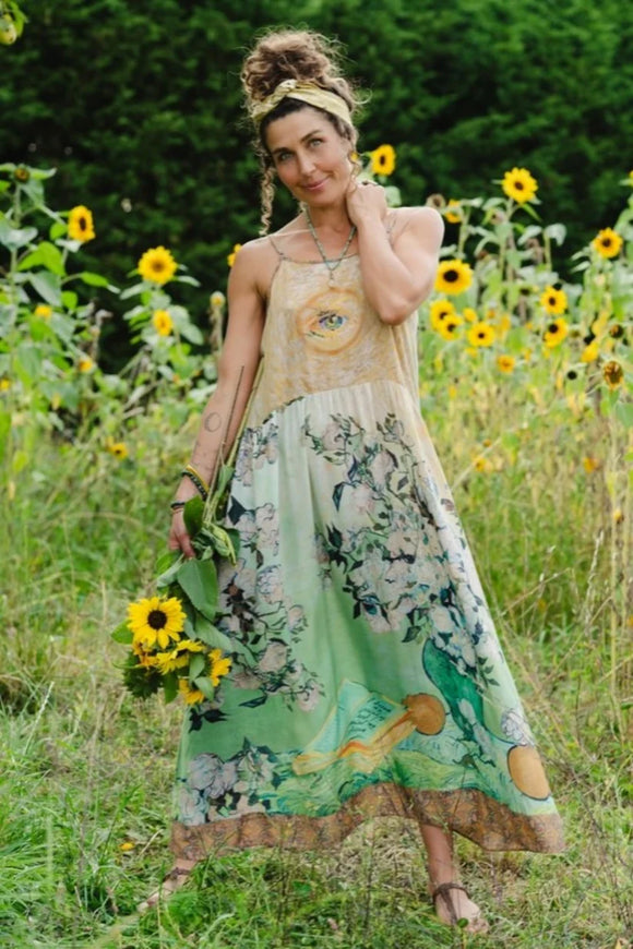 Market Of Stars I Paint My Dream Van Gogh Maxi Slip Dress