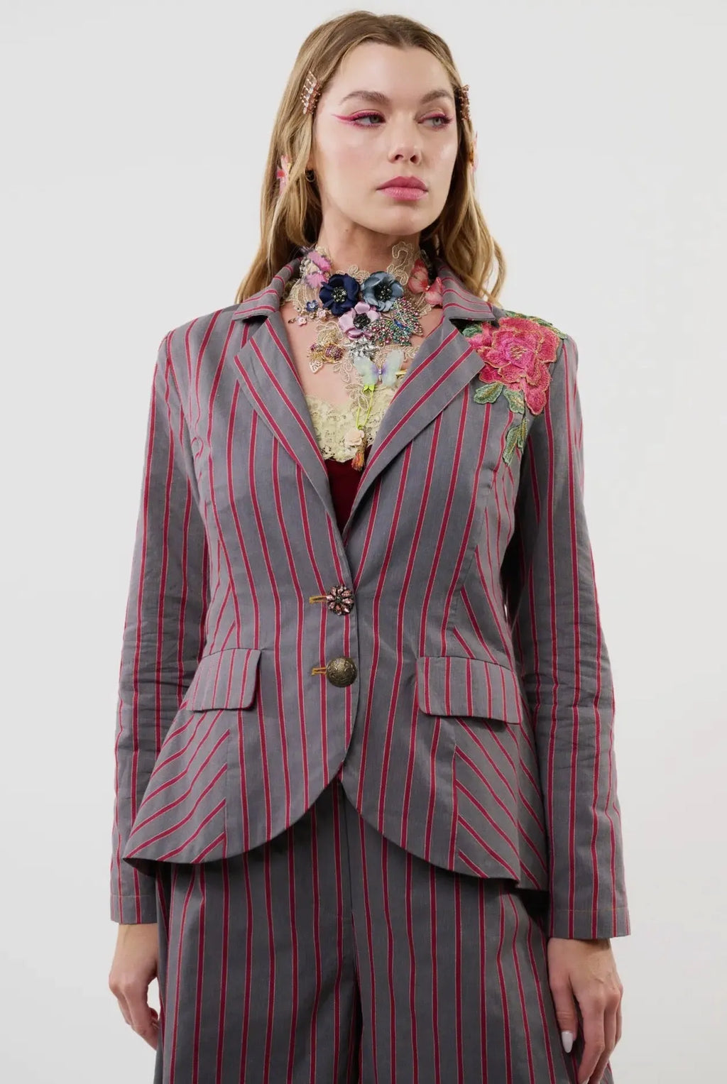 person wearing Pre order statement blazer Aratta - Stay Wild Collective  