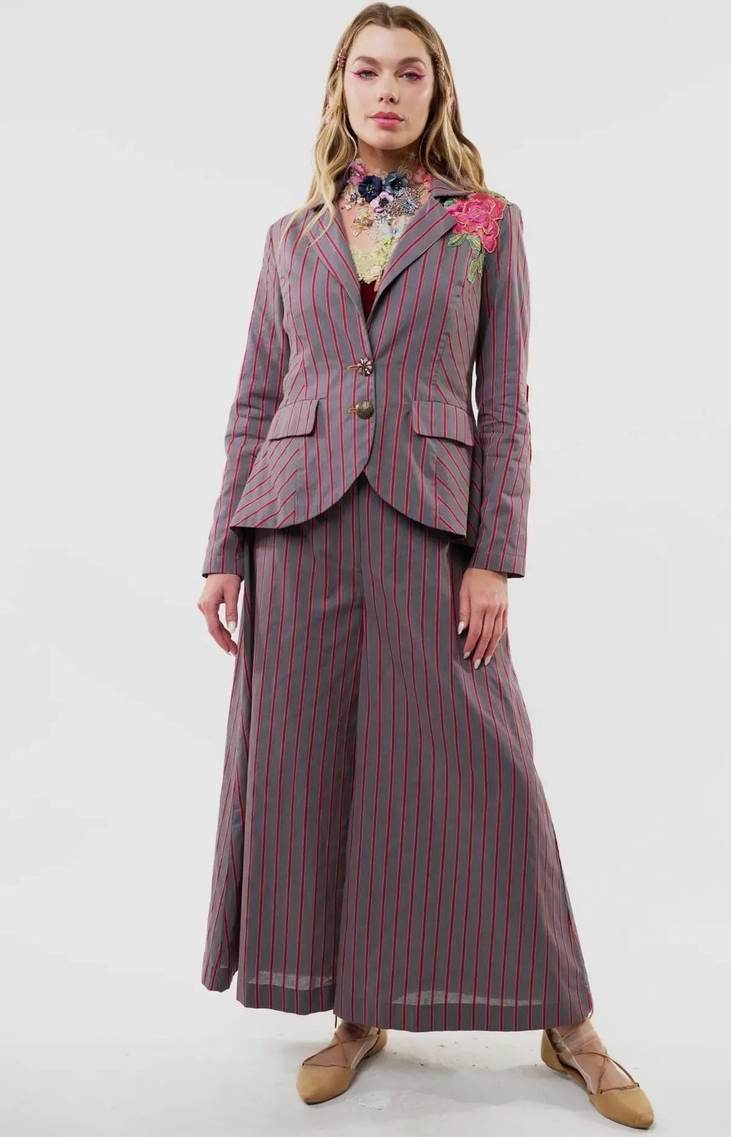 person wearing Pre order statement blazer Aratta - Stay Wild Collective  