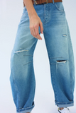 Free People Good Luck Mid-Rise Barrel Jeans