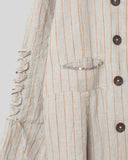 Ewa i Walla Berit COAT  Coat in pin stripe linen and decorative lacing - Stay Wild Collective  