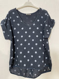 Renee linen spot tshirt - Stay Wild Collective  Tops