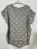 Renee linen spot tshirt - Stay Wild Collective  Tops