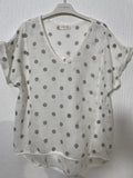 Renee linen spot tshirt - Stay Wild Collective  Tops