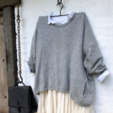 Tess Sweater 100% Wool - Soft Grey