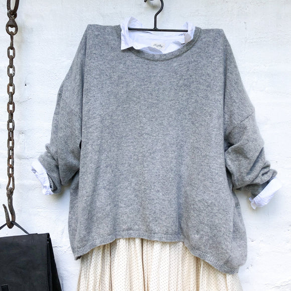 Tess Sweater 100% Wool - Soft Grey