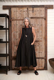 ZAHRA PAPER COTTON DRESS - BLACK