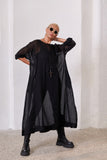 Jamila Cotton Organdy Dress | Black