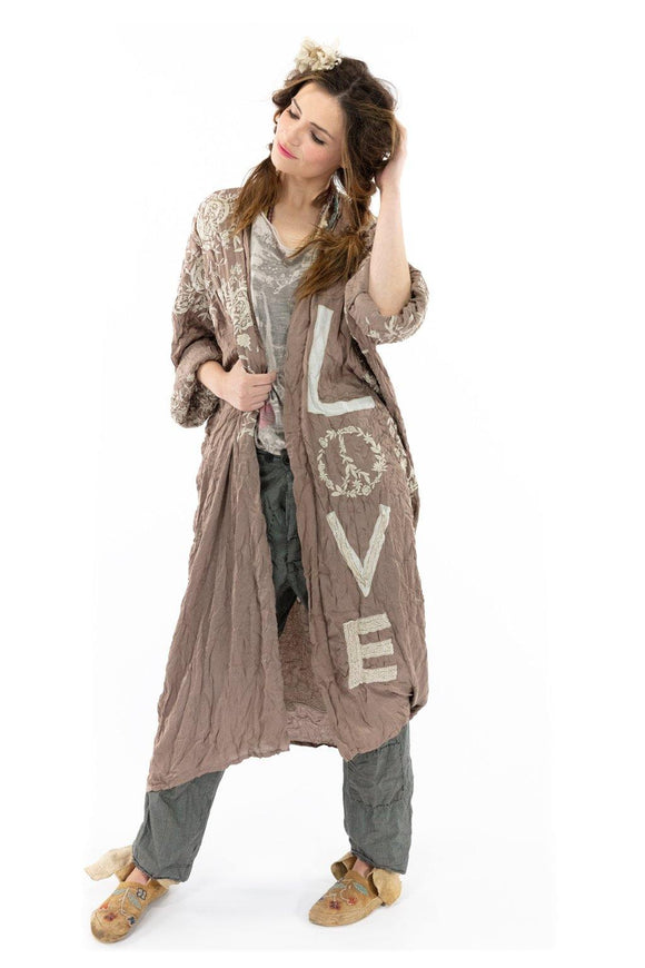 Magnolia Pearl LOVE applique kimono | Clay 505 - Stay Wild Collective  Coats & Jackets