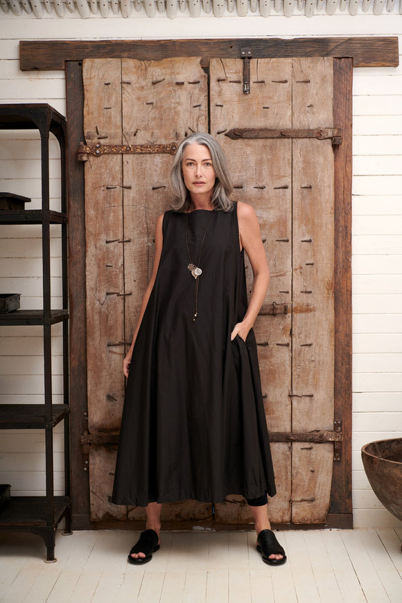 ZAHRA PAPER COTTON DRESS - BLACK - Stay Wild Collective  Dresses