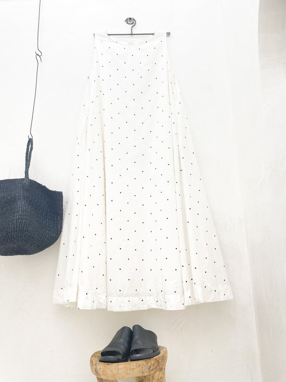 ZAHRA PAPER COTTON DRESS - CREAM AND BLACK POLKA DOT - Stay Wild Collective  Dresses