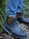 Last Chance Merry People Bobbi Gumboot | Oxford Blue/Tan (Enhanced Traction) - Stay Wild Collective  Shoes