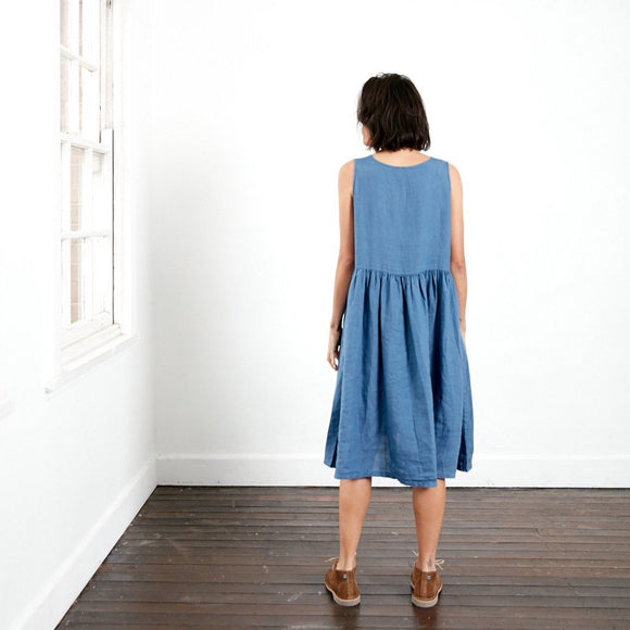 Montaigne Adelaide Sleeveless Linen Smock Dress with Pockets - Stay Wild Collective  Dress
